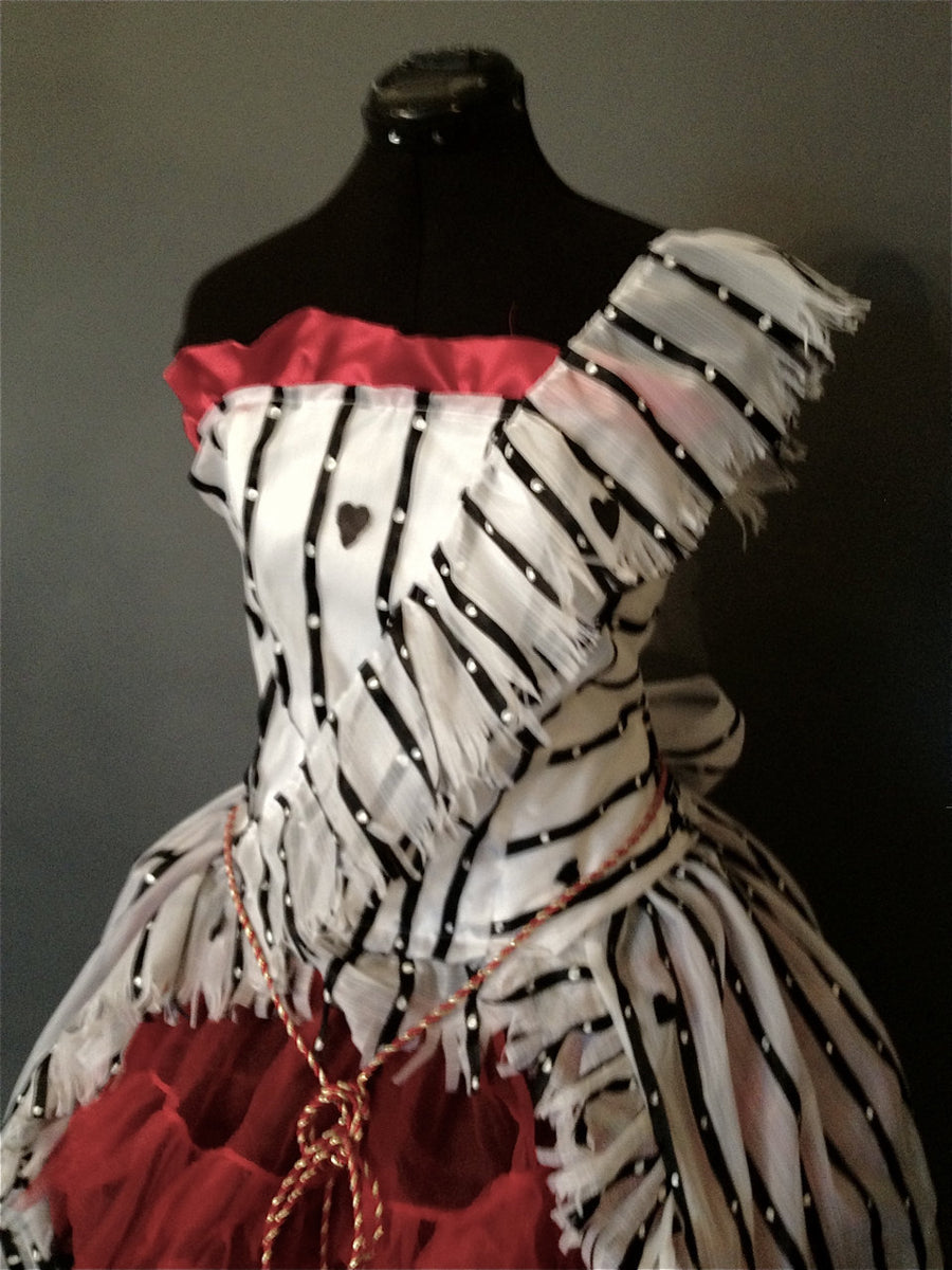 Alice in Wonderland Red Um Dress Recreation Costume  MJcostume