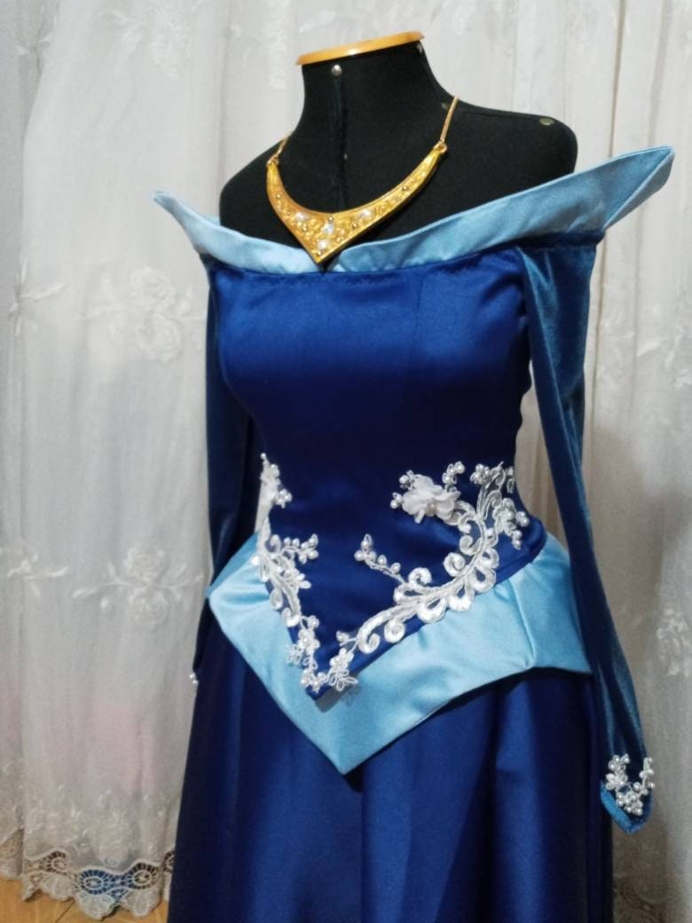 Customade princess Sleeping Beauty Aurora blue dres – MJcostume