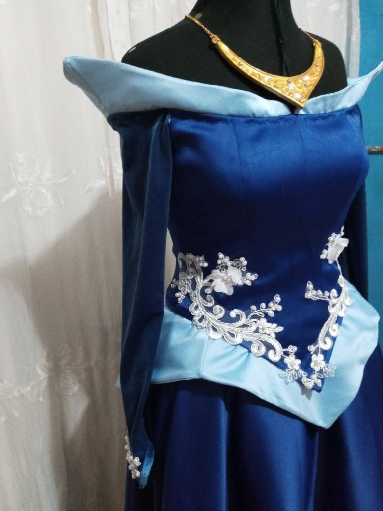 Customade princess Sleeping Beauty Aurora blue dres  MJcostume