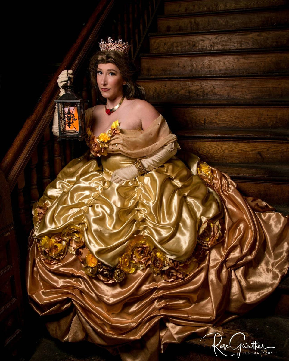 Belle's Gold Dress Costume Adult Belle cosplay costume Belle MJcostume Belle's Gold Dress Costume Adult Belle cosplay costume Belle MJcostume