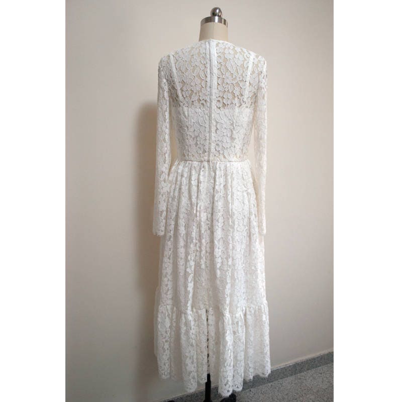 lace dress with corset Corset Detachable Sleeves 3D Flower Wedding Dress – Brydealo