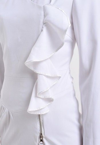 Kate Middleton inspired engagement Deep V neckline White wrap dress –  MJcostume