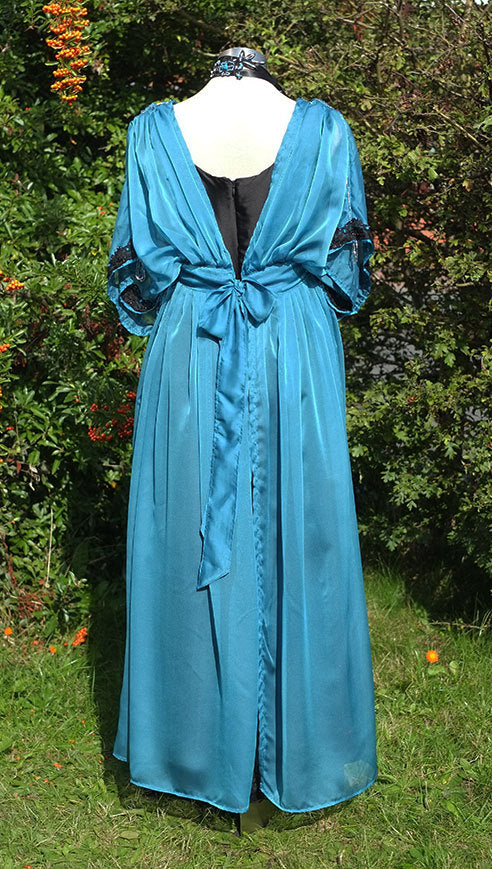 Promenade Edwardian period black turquoise Alternative wedding dress MJcostume Promenade Edwardian period black turquoise Alternative wedding dress MJcostume