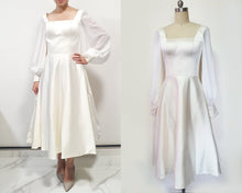 Load image into Gallery viewer, Open back bridal gown long sleeve Juliet sleeve A line backless wedding dress