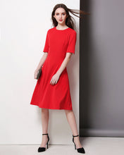 Load image into Gallery viewer, Swing Duchess of Cambridge Kate Middleton inspired red skater dress