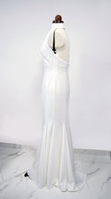 Load image into Gallery viewer, White minimalist bridal gown Low back dress