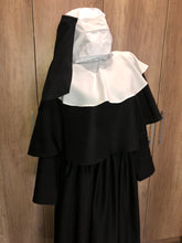 Load image into Gallery viewer, Nun costume Valak Nun Head Piece Medieval nun Horror movie Halloween costume Black Gothic Nun's costume Historic Renaissance Saint costume