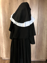 Load image into Gallery viewer, Nun costume Valak Nun Head Piece Medieval nun Horror movie Halloween costume Black Gothic Nun's costume Historic Renaissance Saint costume