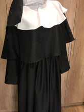 Load image into Gallery viewer, Nun costume Valak Nun Head Piece Medieval nun Horror movie Halloween costume Black Gothic Nun's costume Historic Renaissance Saint costume