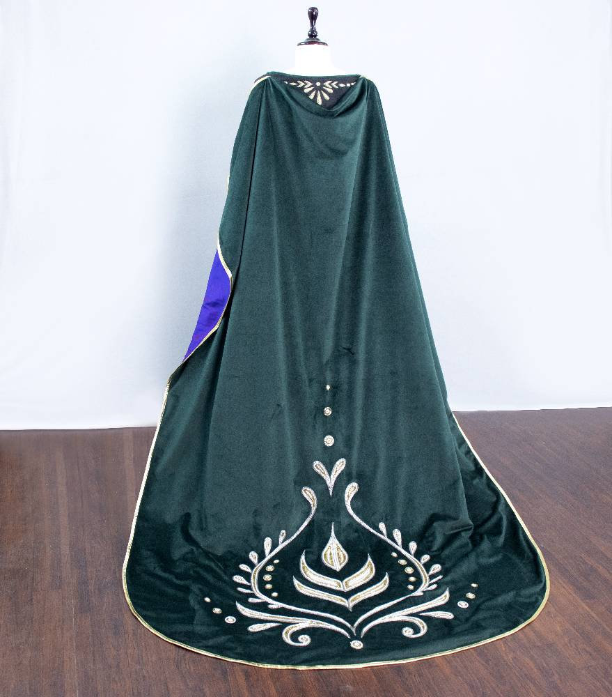 green dress flowy Plus Size A Line Flowy Dresses Long Sleeve V Neck丨Moon Wood main image 1