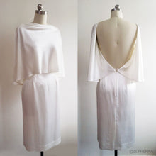 Load image into Gallery viewer, Lvory Backless gown Minimalistic wedding gown  White silk satin cocktail dress