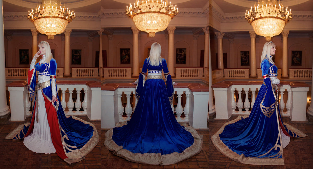 Zelda Blue Dress from Breathe of The Wild Royal outfit cosplay costume   MJcostume
