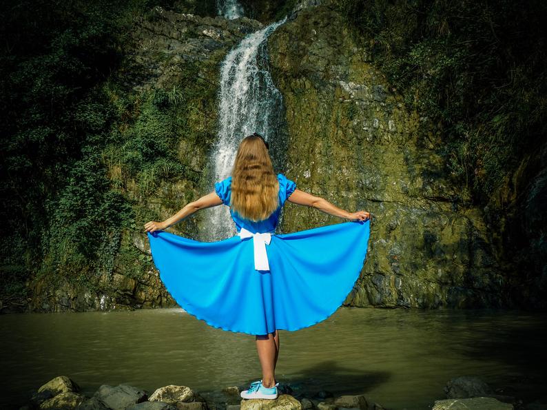 Alice in Wonderland Dress Blue Alice Dress Outfit Cosplay Costume MJcostume Alice in Wonderland Dress Blue Alice Dress Outfit Cosplay Costume MJcostume