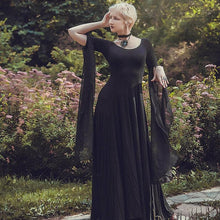 Load image into Gallery viewer, Black Gothic Witch Dress Larp Vampire Costume