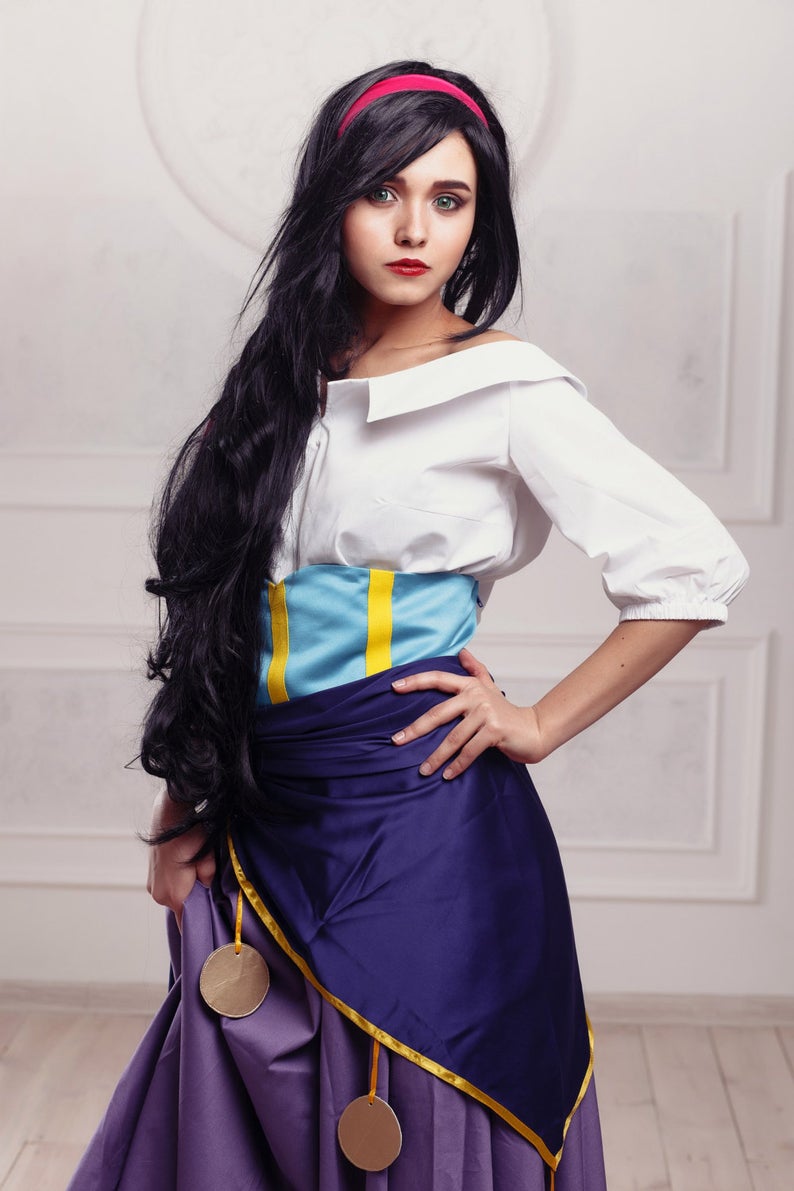 Esmeralda Dress Esmeralda Costume White Purple Outfit from Hunchback o –  MJcostume