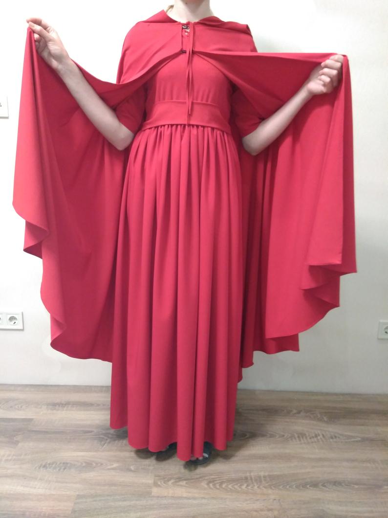 The Handmaid's Tale Costume Bonnet Red Dress Hooded Cloak – MJcostume