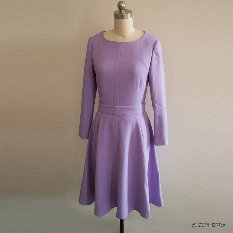 Kate Middleton Purple Lavender Dress Duchess Cambridge Dress  MJcostume