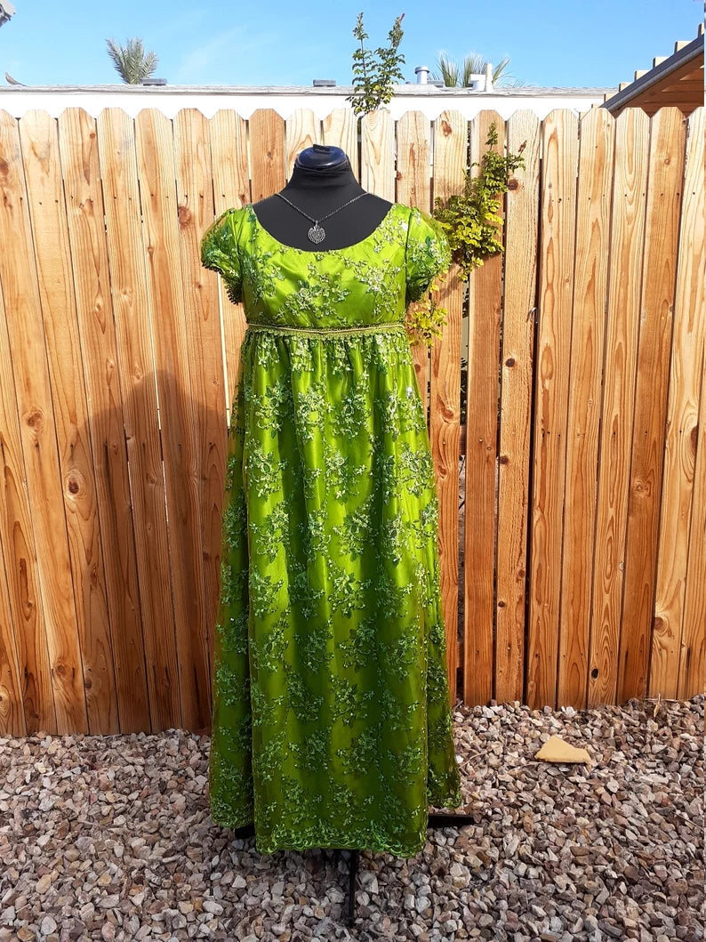 Penelope Featherington Green Dress Bridgerton Dress Regency Inspired D   MJcostume