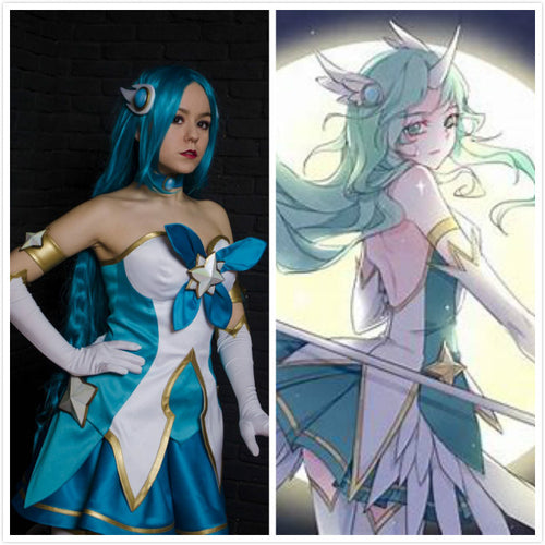 Star Guardian Soraka Cosplay Costume Women LoL Cosplay League of Legends Soraka Costume Cosplay Girls Halloween Costume Cosplay Outfit Anime