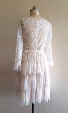 Load image into Gallery viewer, Lace Dress long sleeve wedding dress  Bohemian wedding 1920s Wedding Dress Boho Wedding Dress