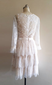 Lace Dress long sleeve wedding dress  Bohemian wedding 1920s Wedding Dress Boho Wedding Dress