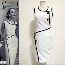 Load image into Gallery viewer, White Hollywood Glamour Tailored Vintage Pencil dress