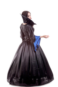 Vampire Queen women's costume XS size 2 An elegant blue and black satin vampire costume dress perfect for Halloween or any costume party