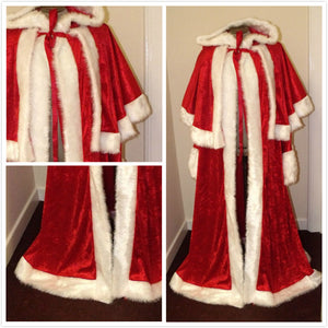 Red Crushed Velvet Santa Claus Costume