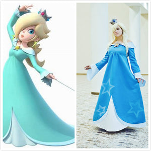 Princess Rosalina cosplay costume Super Mario Galaxy Video Game outfit Mother of Lumas cosplay dress