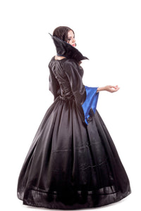 Made to Order Women's Costume Vampire Queen An elegant blue and black satin vampire dress perfect for Halloween or a costume party