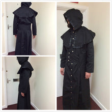 Load image into Gallery viewer, Black Cotton Drill Ghost Nameless Ghoul Infestissumam Robe Coat Cosplay LARP