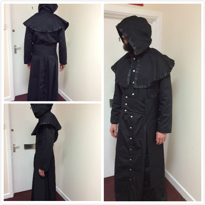 Black Cotton Drill Ghost Nameless Ghoul Infestissumam Robe Coat