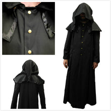 Load image into Gallery viewer, Black Cotton Drill Ghost Nameless Ghoul Robe Coat Cosplay LARP Steampunk