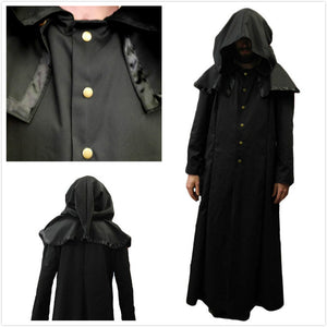 Black Cotton Drill Ghost Nameless Ghoul Robe Coat Cosplay LARP Steampunk