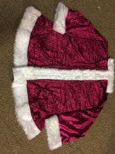 Load image into Gallery viewer, Maroon crushed velvet St Nicholas Father Christmas Victorian Santa Xmas Robe with jacket and trousers