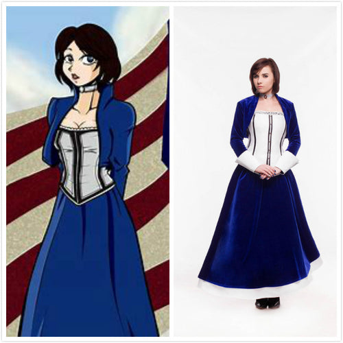 Elizabeth cosplay costume dress from Bioshock Infinite outfit from Bioshock video game trilogy Halloween costume