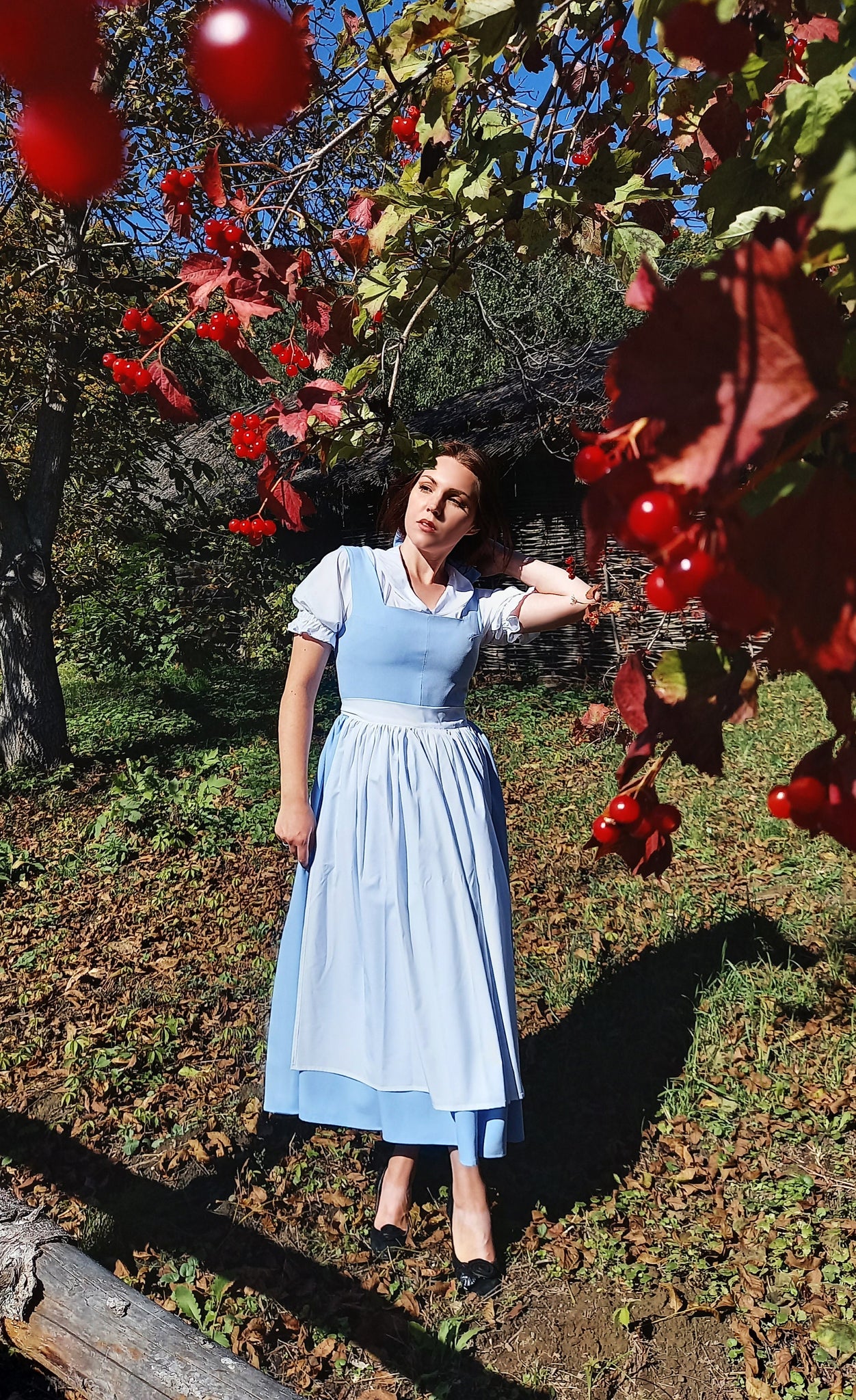 Adult blue dress Belle with short sleeves Dress in the Bavarian style MJcostume Adult blue dress Belle with short sleeves Dress in the Bavarian style MJcostume