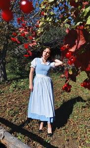 Adult blue dress Belle with short sleeves Dress in the Bavarian style Cosplay Beauty and the Beast eHalloween Costume Cosplay Costume