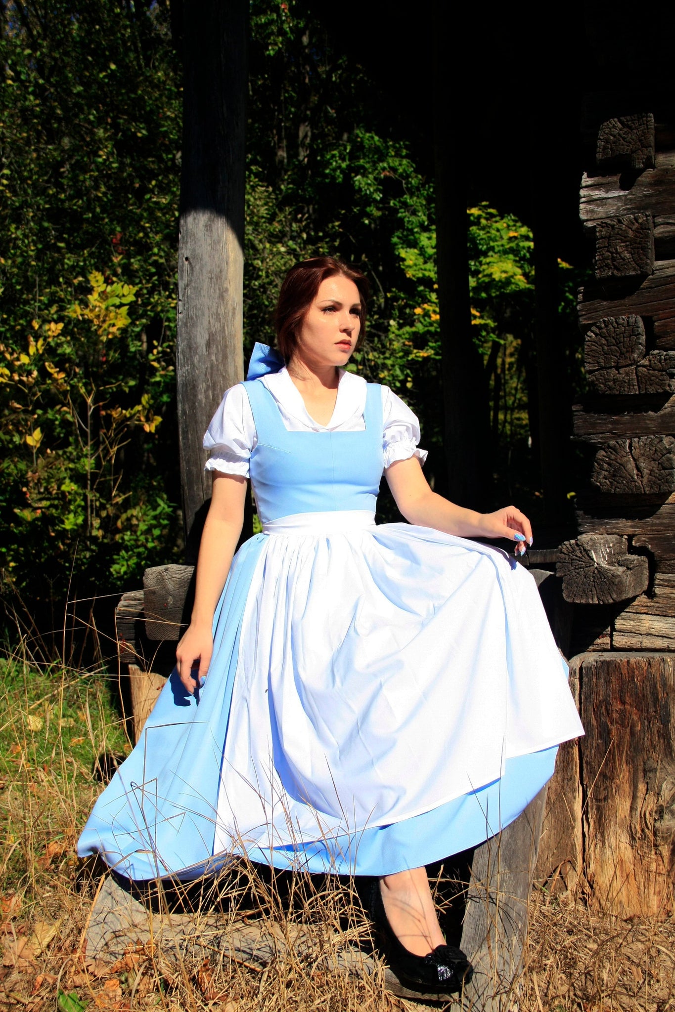 blue dress costume Belle dress, blue Belle dress, Belle Provincial dress, Belle costume, toddler dress, practical dress, handmade dress, girls Belle dress