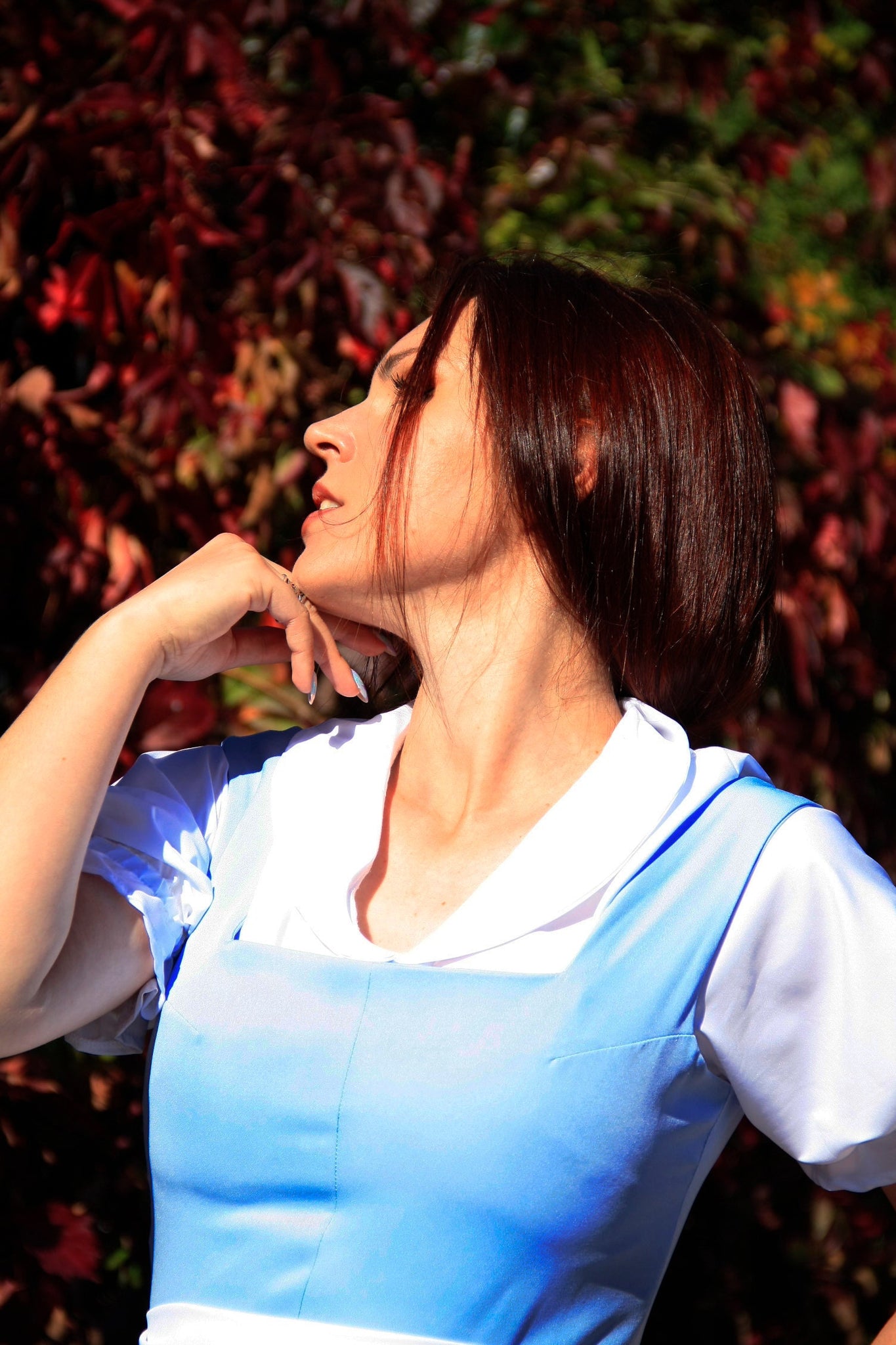 Adult blue dress Belle with short sleeves Dress in the Bavarian style MJcostume Adult blue dress Belle with short sleeves Dress in the Bavarian style MJcostume