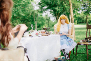High Waisted Skirt with Straps Fairytale Halloween Alice in Wonderland Lolita Jumper Dress