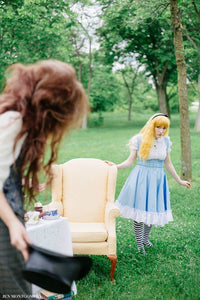High Waisted Skirt with Straps Fairytale Halloween Alice in Wonderland Lolita Jumper Dress