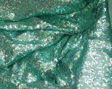 Load image into Gallery viewer, Aqua blue sequin mermaid tail skirt Halloween costume