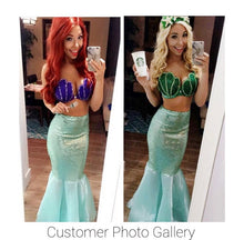Load image into Gallery viewer, Aqua blue sequin mermaid tail skirt Halloween costume
