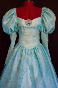 Costume Ariel Dress Cosplay Costume ADULT Custom Size Cosplay DELUXE Little Mermaid AQUA Gown