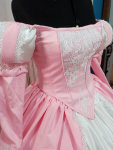 Little mermaid+hoopskirt Ariel pink dress Cosplay costume