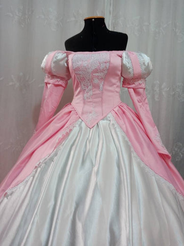 Little mermaid+hoopskirt Ariel pink dress Cosplay costume