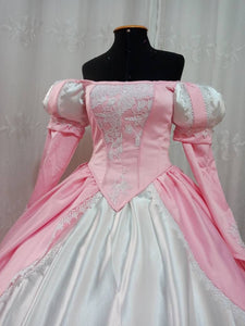 Little mermaid+hoopskirt Ariel pink dress Cosplay costume