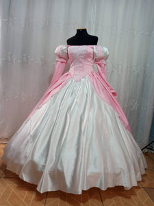 Little mermaid+hoopskirt Ariel pink dress Cosplay costume