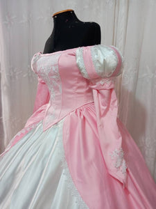 Little mermaid+hoopskirt Ariel pink dress Cosplay costume